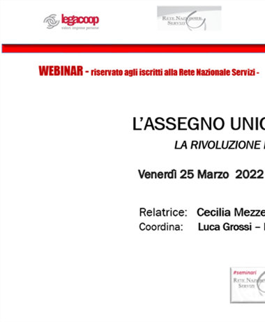 L'assegno universale unico: webinar il 25 marzo