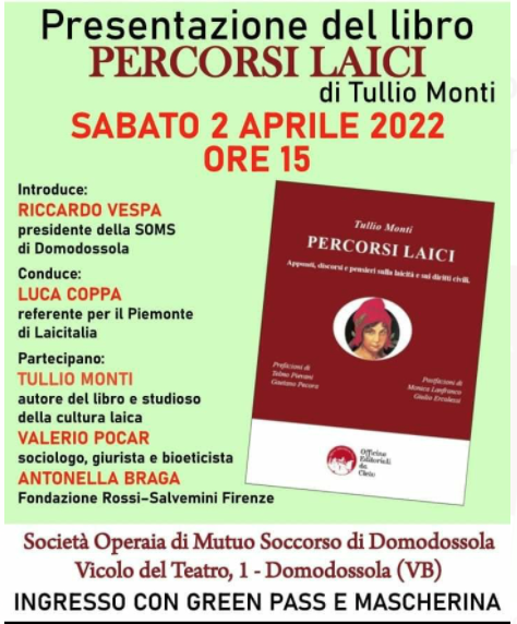 Alla Soms di Domodossola il libro Percorsi Laici