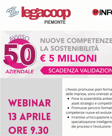 Avviso 50 di FonCoop - Webinar di presentazione il 13 aprile