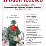 “Il buon tedesco”: Carlo Greppi presenta il suo libro alla Soms De Amicis