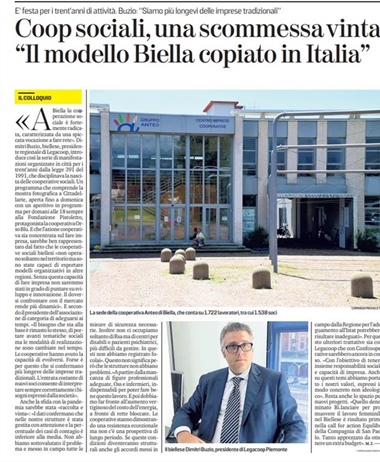 Cooperative sociali, il modello biellese copiato in Italia....