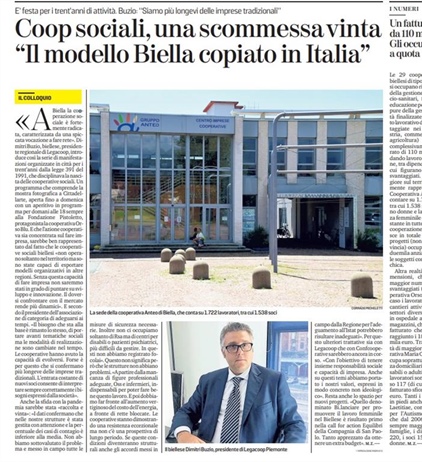 Cooperative sociali, il modello biellese copiato in Italia....