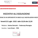 Incentivi all'assunzione: webinar di Capace il 22 luglio