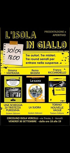 L’isola in giallo: presentazione di noir e aperitivo