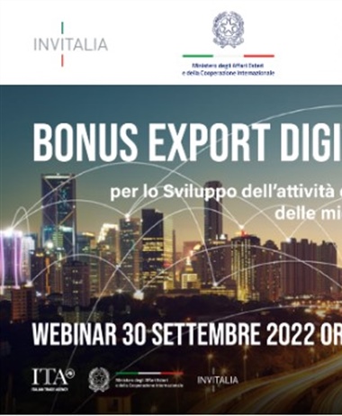 Bonus Export Digitale: webinar il 30 settembre