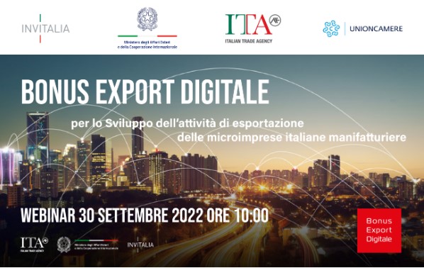 Bonus Export Digitale: webinar il 30 settembre