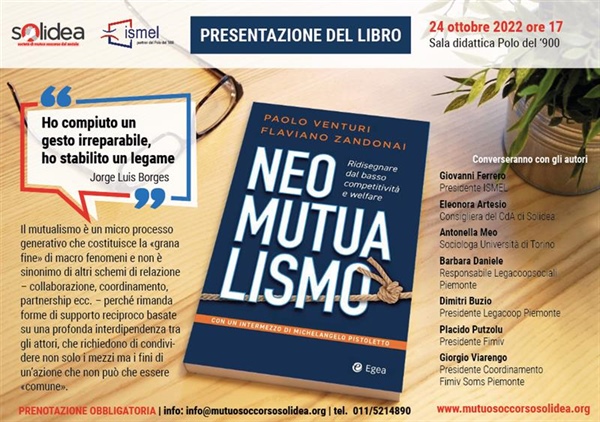 Presentazione del libro "Neomutualismo": 24 ottobre al Polo del '900