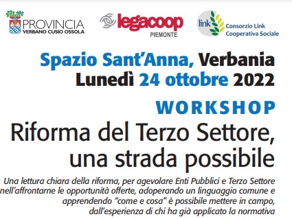 A Verbania il workshop “Riforma del Terzo Settore, una strada possibile”