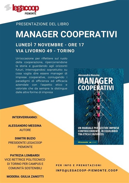 Presentazione del libro "Manager Cooperativi" lunedì 7 novembre