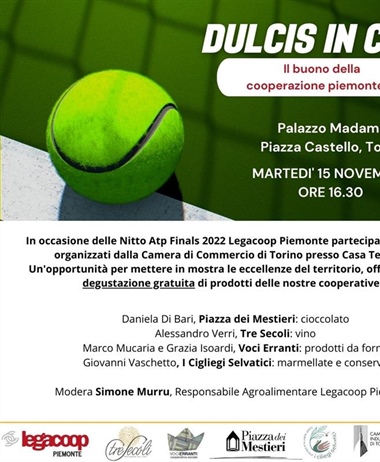 Dulcis in coop, la cooperazione piemontese a fianco del grande tennis...