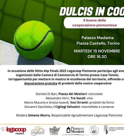 Dulcis in coop, la cooperazione piemontese a fianco del grande tennis...
