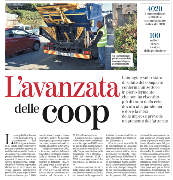 La cooperazione biellese sulle pagine de La Stampa