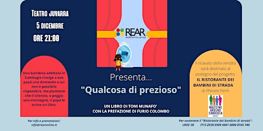 Rear presenta "Qualcosa di prezioso", un libro di Toni Munafò, al Teatro Juvarra