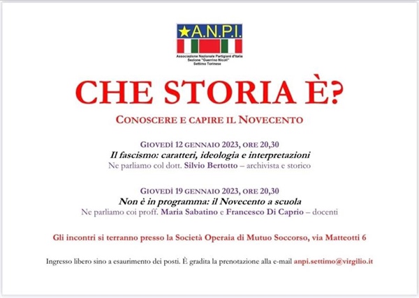 Soms di Settimo, cicli di incontri sulla storia del '900