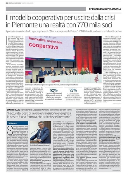 Il mondo di Legacoop Piemonte sulle pagine de La Stampa