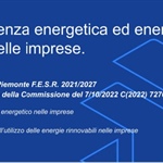 Bando “Efficienza energetica ed energie rinnovabili nelle imprese” – Presentazione 21 febbraio 2023 a Torino
