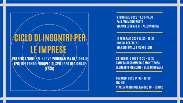 Il Programma Regionale FESR 21-27 per le imprese – 8 marzo 2023 a Torino