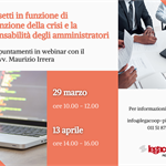 Gli assetti in funzione di prevenzione della crisi e la responsabilità degli amministratori: webinar con il Prof. Avv. Maurizio Irrera