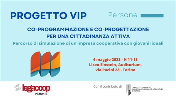 PROGETTO VIP – Linea Persone: il 4 maggio con i ragazzi dell’Einstein per conoscere cosa è l’impresa cooperativa