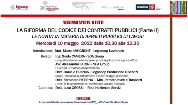 Webinar: la riforma del Codice dei contratti pubblici (parte II)