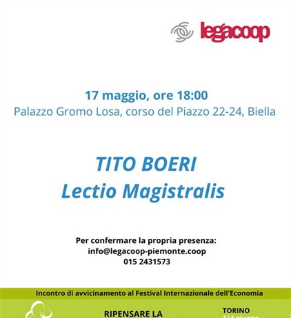 Verso il Festival Internazionale dell'Economia: il 17 maggio a Biella...
