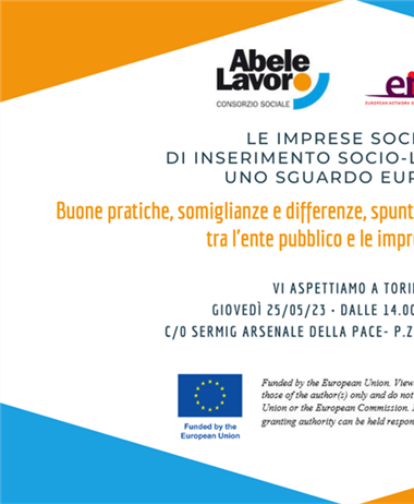 Consorzio Abele Lavoro, il 25 maggio: “Le imprese sociali di...