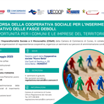 La risorsa della cooperativa sociale per l'inserimento lavoratori delle fasce deboli: 26 maggio a Cuneo