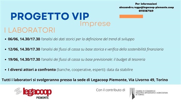 Progetto VIP, linea Imprese: al via i laboratori