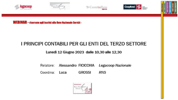 Webinar 12 giugno ‘’I principi contabili per gli enti del terzo settore"