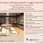 "Nel tempo e nello spazio: quando a viaggiare sono i libri": conferenza il 9 giugno ad Alessandria