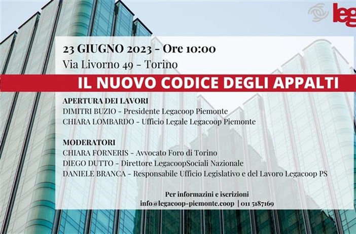 Il nuovo Codice degli Appalti – Seminario venerdì 23 giugno ore 10