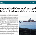 Le cooperative di comunità energetica: su La Stampa Biella l'incontro di lunedì 26