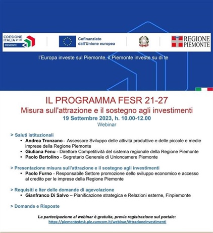 Webinar "Attrazione e sostegno della propensione agli investimenti nel...