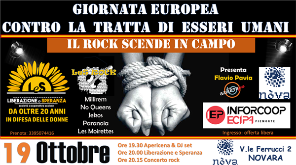 Liberazione e Speranza, concerto rock contro la tratta