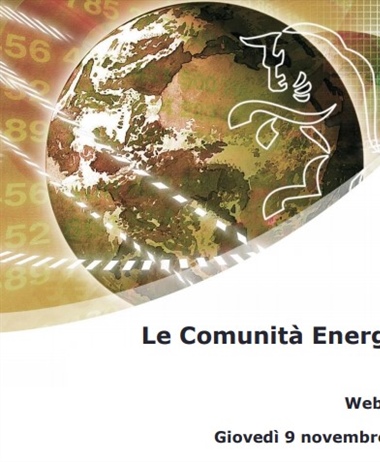 Le Comunità Energetiche Rinnovabili, webinar il 9 novembre