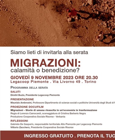 Proiezione del docufilm "Migrazioni: calamità o benedizione?” - giovedì...