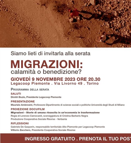 Proiezione del docufilm "Migrazioni: calamità o benedizione?” - giovedì...