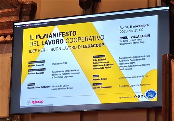 La presidenza nazionale di Legacoop illustra al Cnel "Il Manifesto del lavoro cooperativo"