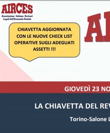 La chiavetta del Revisore: formazione Arces giovedì 23 novembre