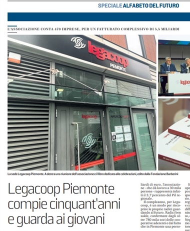 Legacoop Piemonte su La Stampa: festeggiare 50 anni guardando al futuro