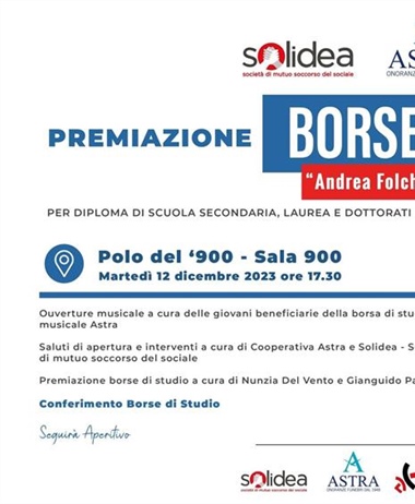 Astra e Solidea consegnano le borse di studio