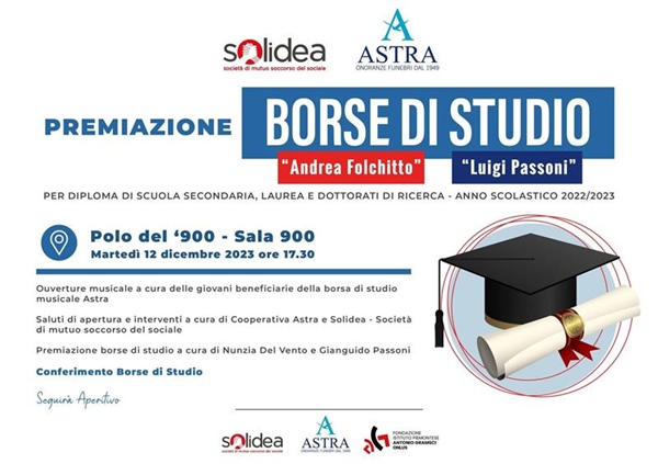 Astra e Solidea consegnano le borse di studio