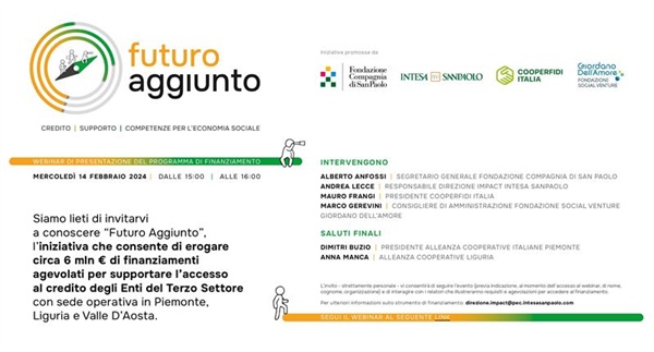 Futuro Aggiunto, webinar di presentazione mercoledì 14 febbraio