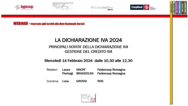 WEBINAR RNS – “DICHIARAZIONE IVA 2024'”