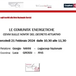 WEBINAR RNS – “LE COMUNITA’ ENERGETICHE”