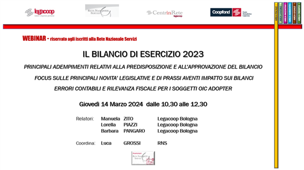 WEBINAR RNS – “Il Bilancio di Esercizio 2023"