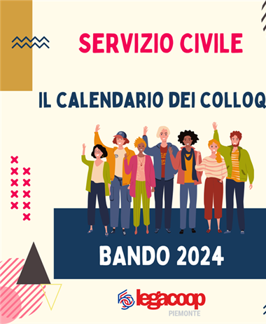 CALENDARIO COLLOQUI DI SELEZIONE - BANDO SERVIZIO CIVILE DEL 2024