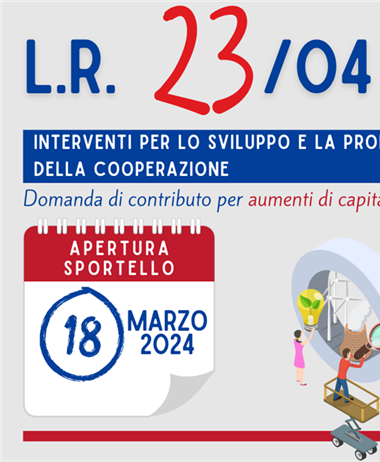 L.R. 23/04 – RIAPERTURA SPORTELLO CONTRIBUTO A FONDO PERDUTO PER...