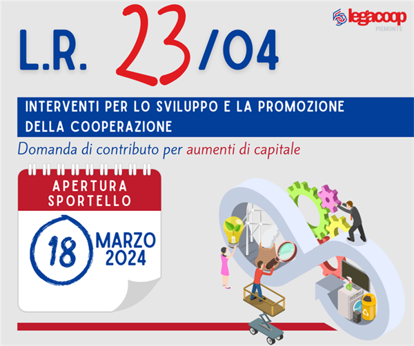 L.R. 23/04 – RIAPERTURA SPORTELLO CONTRIBUTO A FONDO PERDUTO PER AUMENTO DI CAPITALE