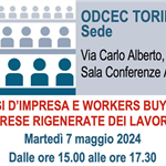 “Crisi di impresa e workers buyout. Le imprese rigenerate dei lavoratori”: seminario con l'Ordine dei Commercialisti